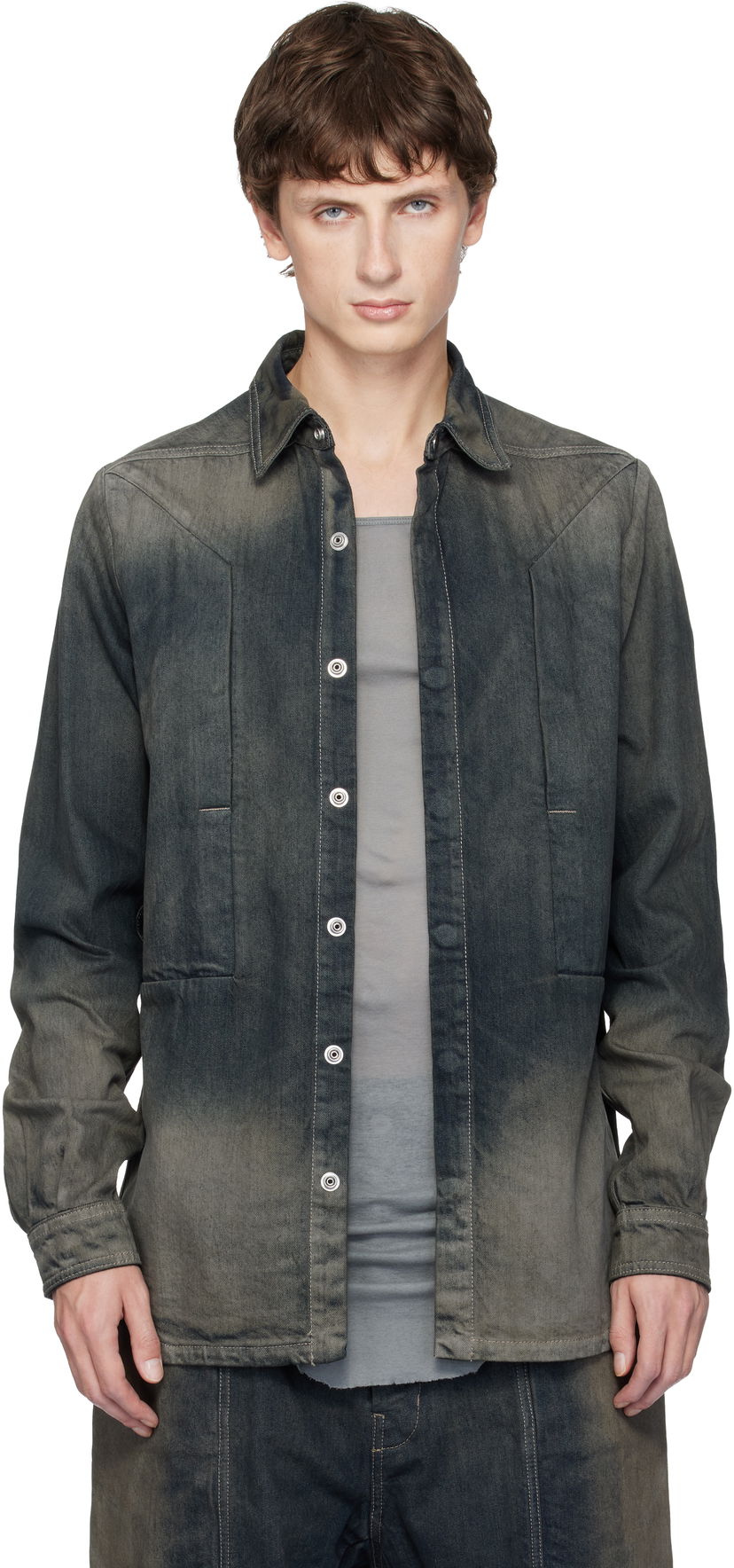 Košulja Rick Owens Concordia Fogpocket Denim Shirt Višebojno | RU02E1237 DKDEG