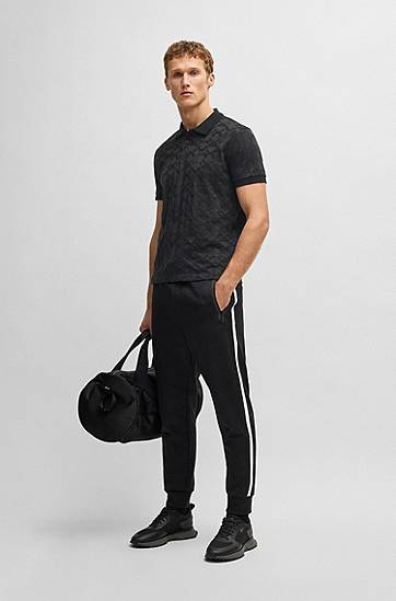 Polo majica BOSS BOSS Circle Jacquard Polo Shirt Crna | 50538191, 1