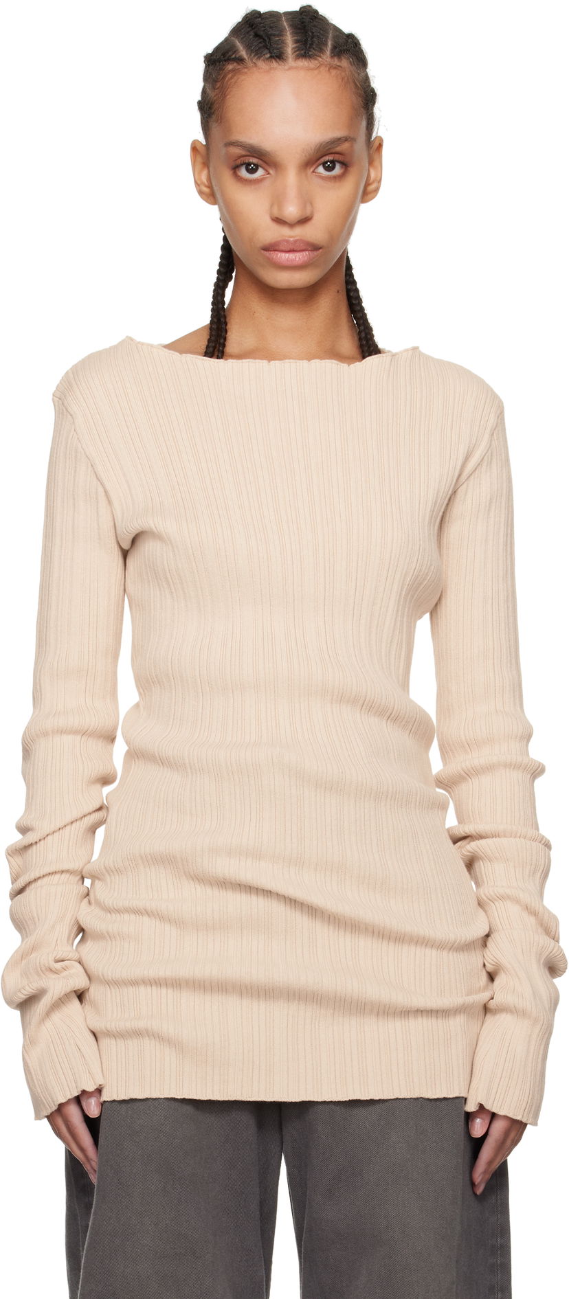 Džemper Entire Studios Entire Studios Arches Ribbed Knit Sweater Bež | ES2716BU