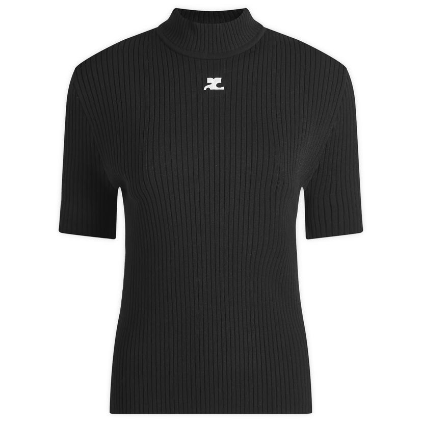 Majica kratkih rukava Courrèges Short Sleeve Knit Jumper Crna | PERMPU026FI0001-9999