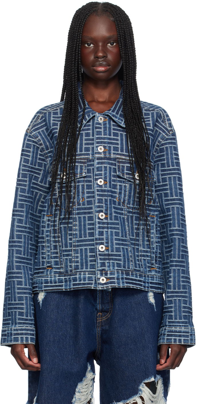 Jakna KENZO Blue Paris ' Weave' Denim Jacket Plava | FE62DV2486J3