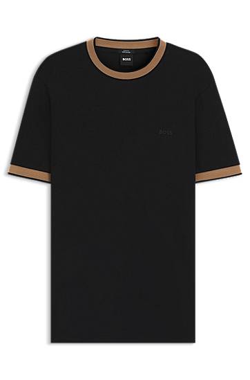Majica kratkih rukava BOSS Slim-Fit T-Shirt with Contrast Trims Crna | 50543858