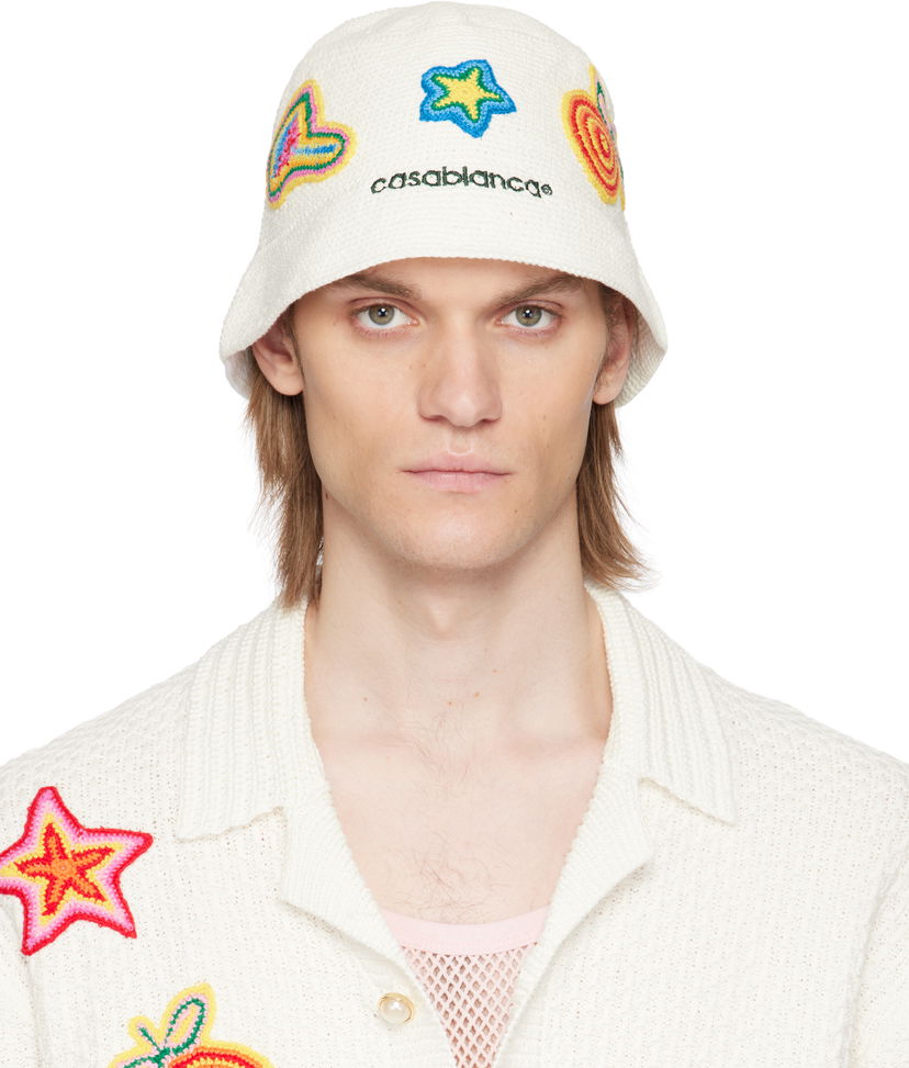 Šešir Casablanca Casablanca Crochet Bucket Hat Bijela | AS25-HAT-079-01