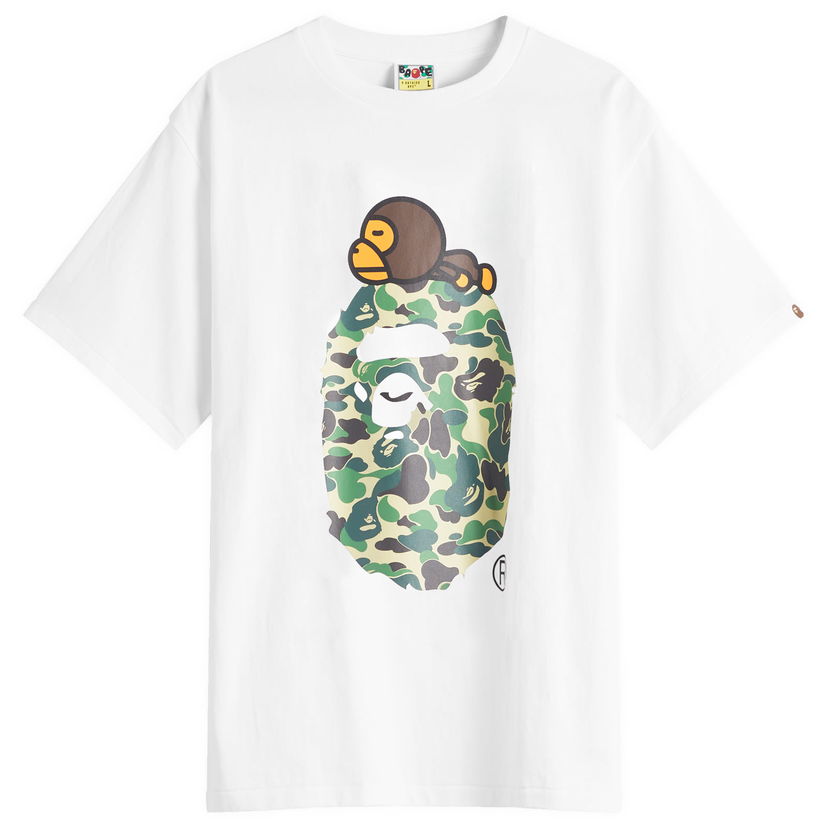 Majica kratkih rukava BAPE A Bathing Ape ABC Camo Big Ape Head Graphic Tee Bijela | 002TEL301002M-WGN
