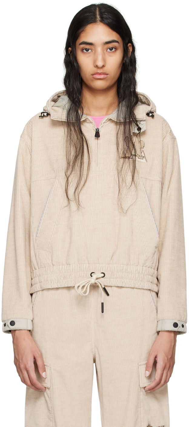 Jakna Moncler Grenoble Beige Half-Zip Jacket Bež | J20982G00001597MN