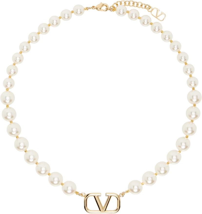 Ogrlica Valentino Valentino Garavani VLogo Signature Pearl Necklace Metalik | 6W2J0P13UXM