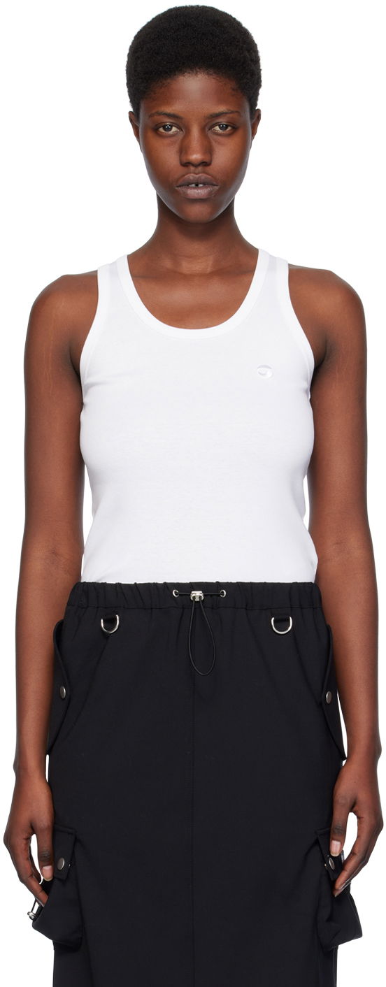 Majica bez rukava Coperni Coperni Embroidered Tank Top Bijela | COPJS12510