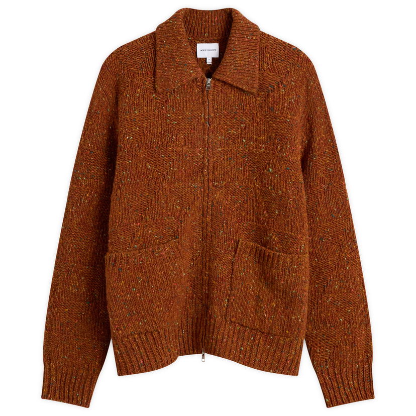 Jakna NORSE PROJECTS Erik Donegal Diamond Knit Jacket Smeđa | N45-0630-4042