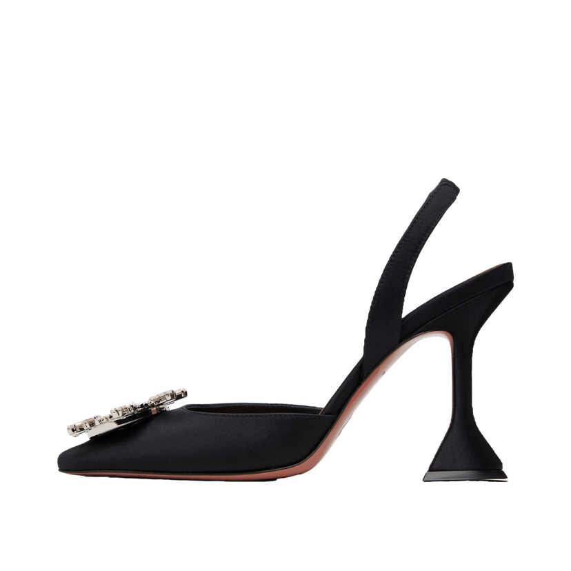 Tenisice i cipele Amina Muaddi Amina Muaddi Begum Slingback Heels Crna | BEGUM SLING SATIN