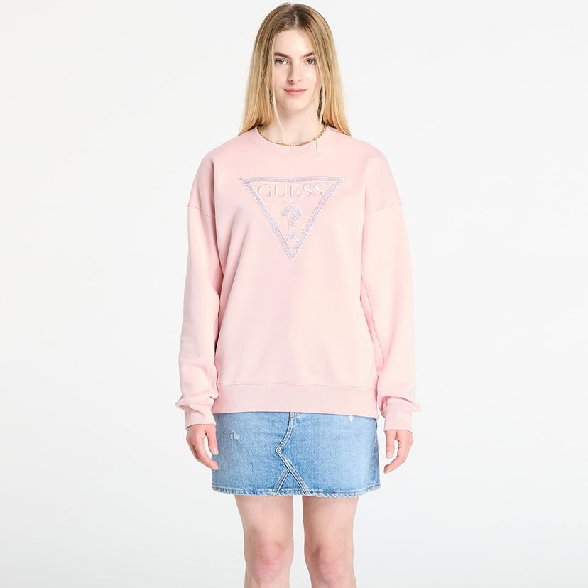 Dukserice GUESS GUESS Triangle Glitter Sweatshirt Ružičasta | W5BQ11KC8I1-G66B