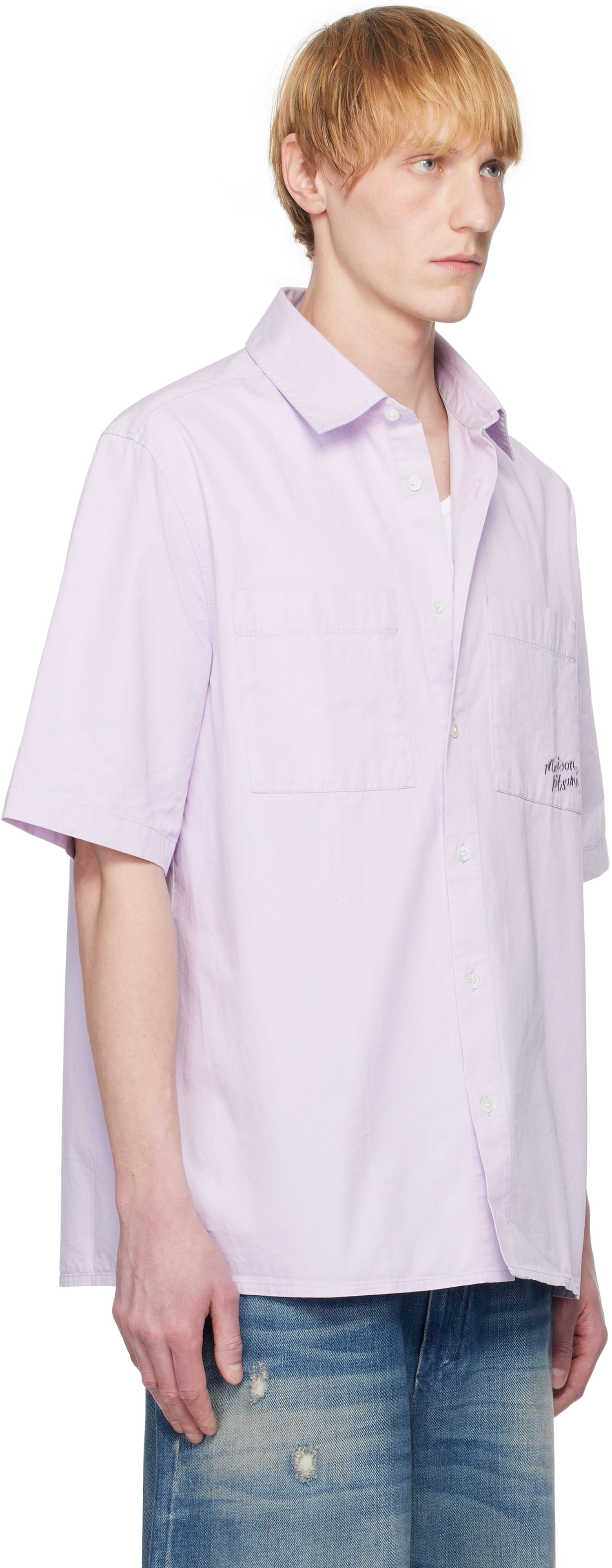 Košulja MAISON KITSUNÉ Maison Kitsuné Relaxed Short Sleeve Shirt Ljubičasta | OM00424WW9031, 1
