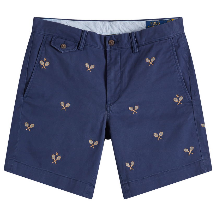 Kratke hlače Polo by Ralph Lauren Ralph Lauren Embroidered Racquet Shorts, Size 30" Tamnoplava | 710963496001