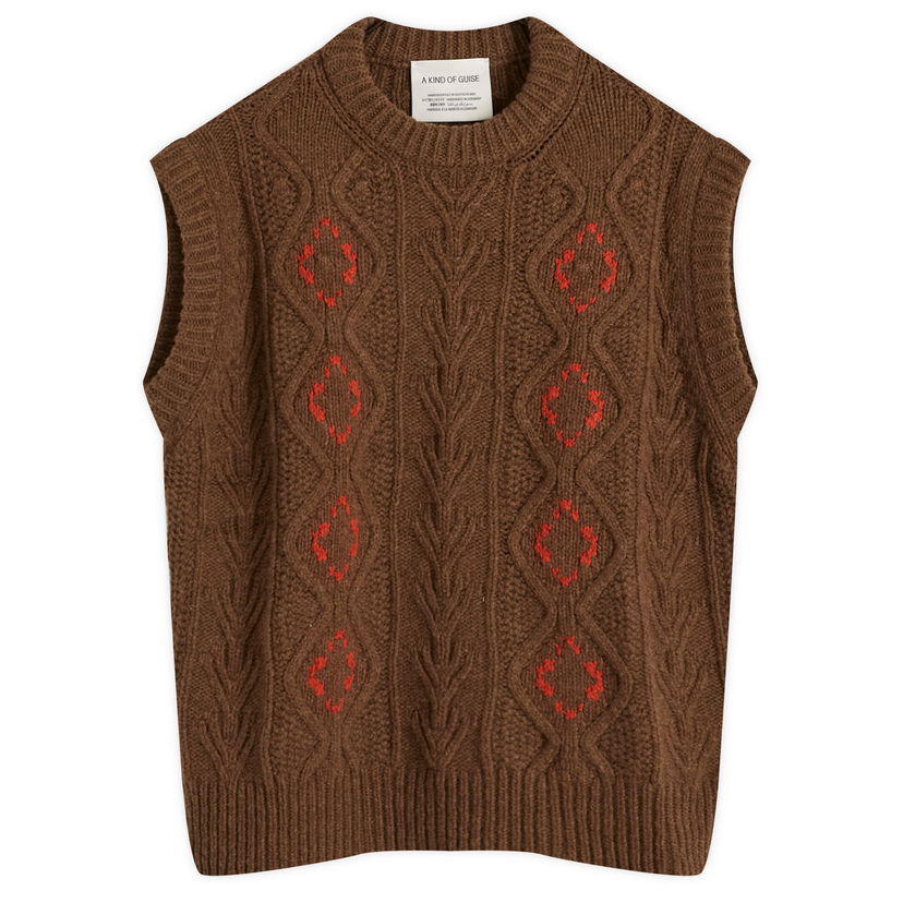 Prsluk A Kind of Guise Viscas Knit Vest Smeđa | 562-10501-688