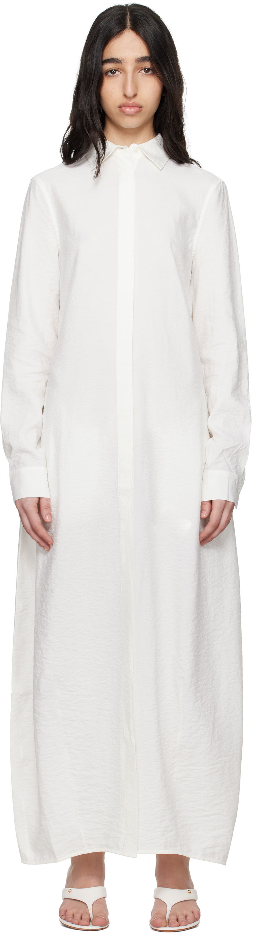 Haljina TOTEME TOTEME Parachute Shirt Maxi Dress Bijela | 251-WRD4489-FB0368