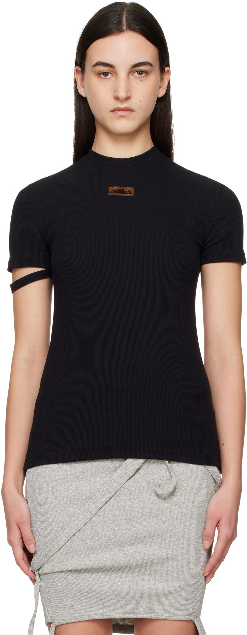 Majica kratkih rukava Ottolinger Ottolinger Rib Knit T-Shirt Crna | 10410090401