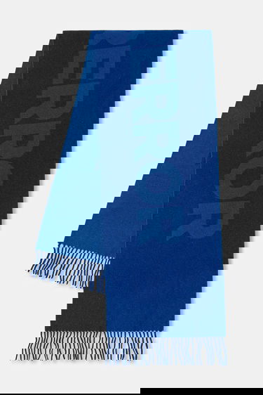 Šal ADER ERROR Muffler ERROR Logo Patterned Woolen Scarf Plava | BO01FWAC0402BL, 0