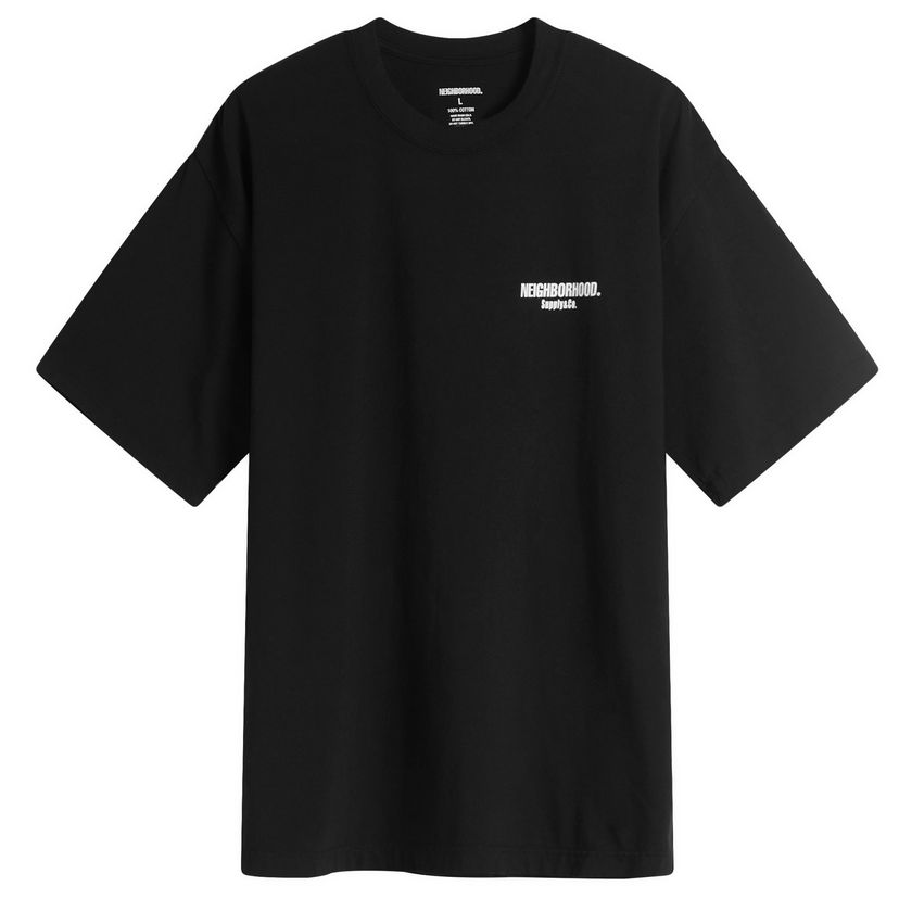 Majica kratkih rukava Neighborhood Neighborhood SS-2 Tee Large Crna | 251PCNH-ST02-BLKXWHT