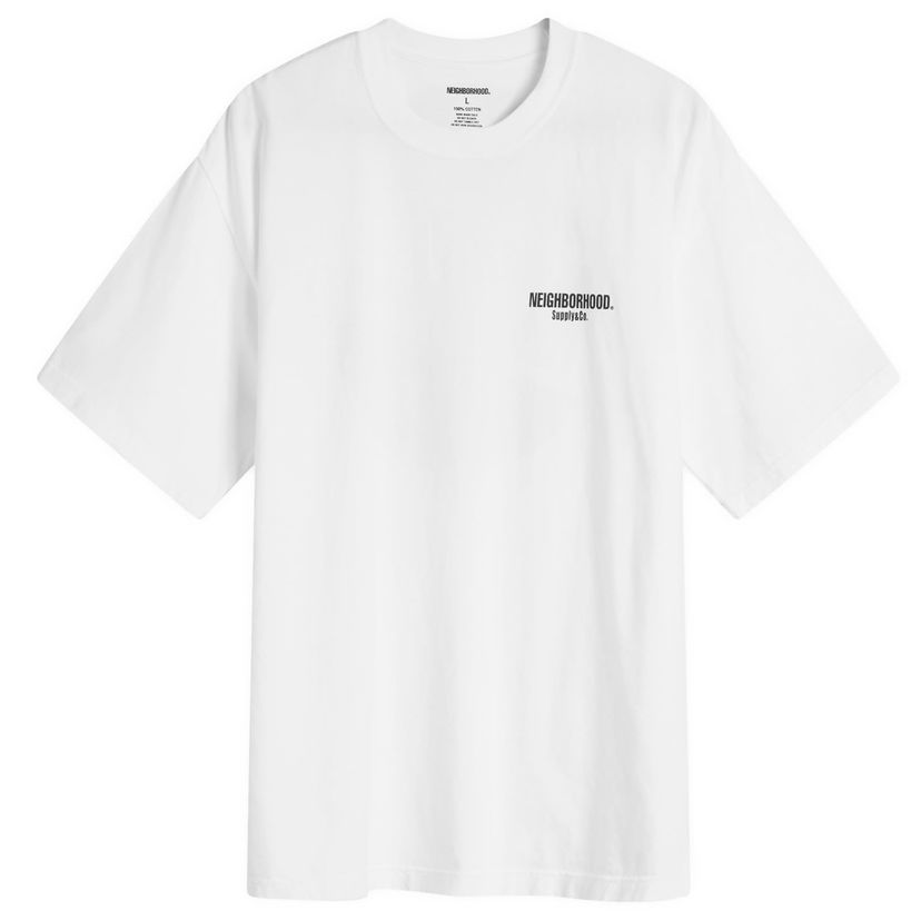 Majica kratkih rukava Neighborhood Men's SS-2 T-Shirt, Size Large Bijela | 251PCNH-ST02-WHTXBLK