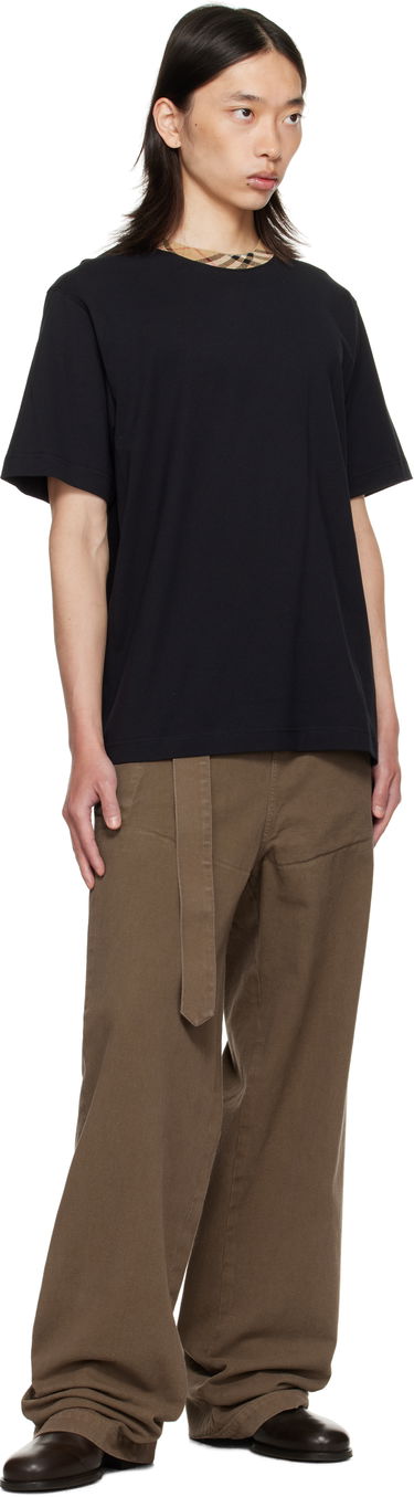 Majica kratkih rukava Burberry Burberry Check Trim Cotton T-Shirt Crna | 8110101, 3