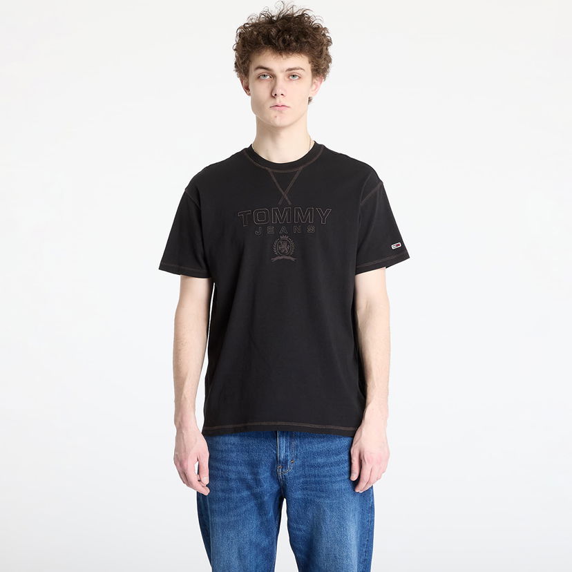 Majica kratkih rukava Tommy Hilfiger Tommy Jeans Relaxed Tonal Crest Tee Crna | DM0DM20805 BDS