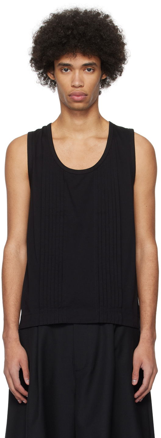 Majica bez rukava Simone Rocha Simone Rocha Double-Pleated Tank Top Crna | 5234 0553