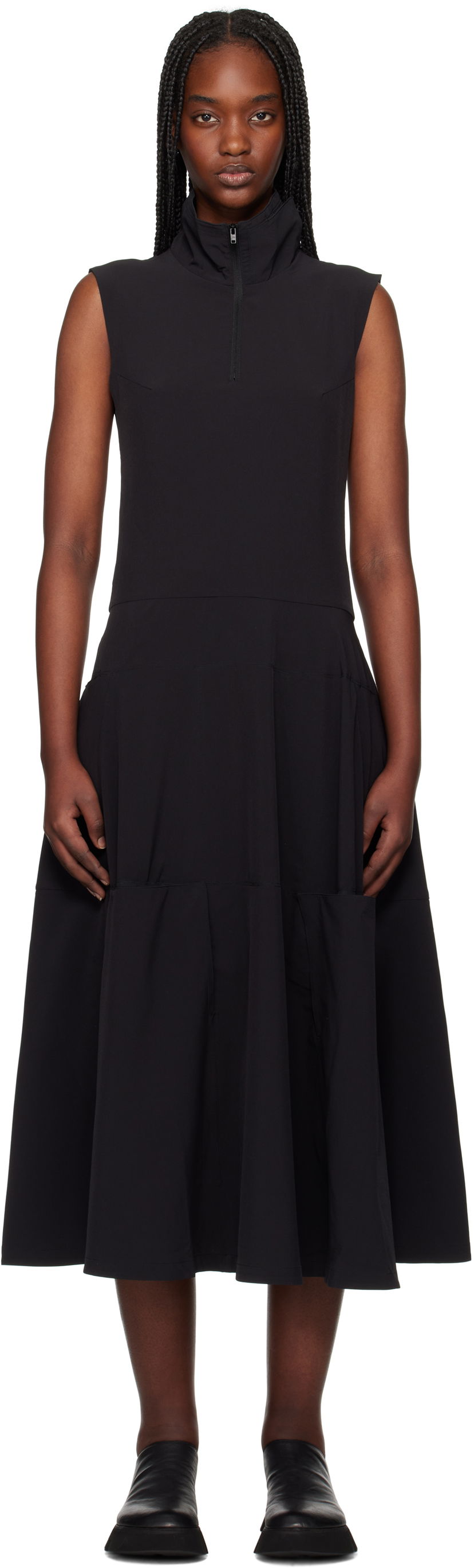 Haljina Y-3 Y-3 Half-Zip Midi Dress Crna | JI7087
