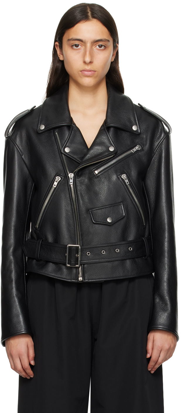 Bomber jakna We11done We11done Women's Leather Biker Jacket Crna | WD-R53-23-130-W-BK