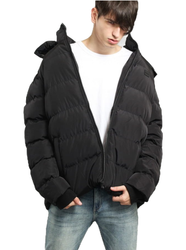 Pernata jakna Urban Classics Hooded Puffer Jacket Crna | TB1807 černá
