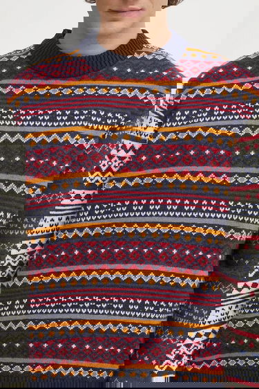Džemper Barbour Barbour Patchwork Fair Isle Crew Neck Sweater Višebojno | MKN1651NY31, 3