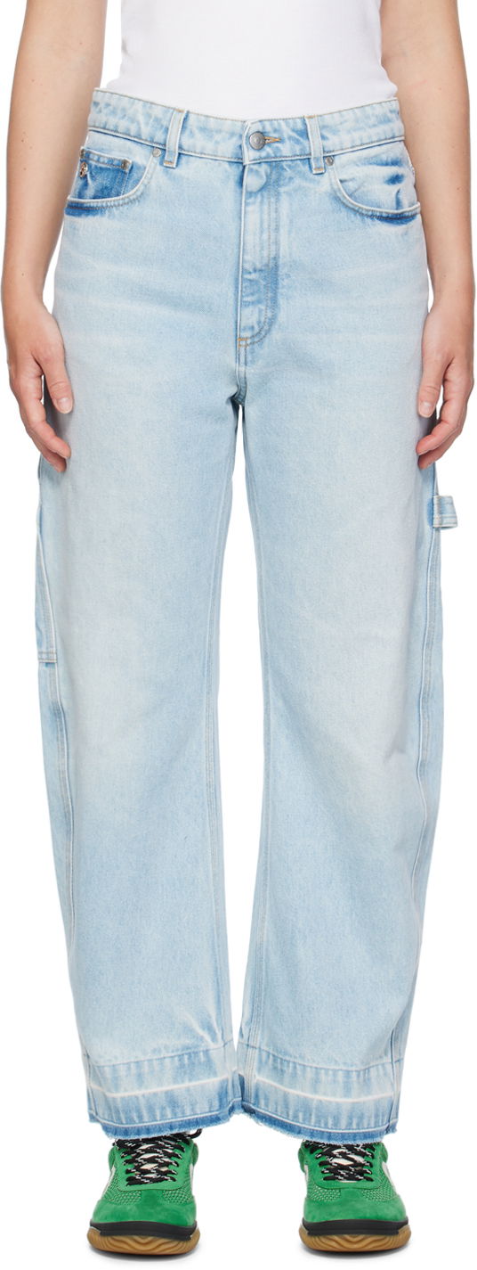 Jeans Stella McCartney Stella McCartney Wide-Leg Mid-Rise Jeans Plava | 6D02433SPH62
