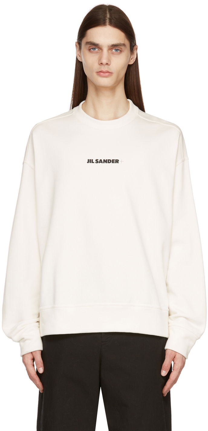 Dukserice Jil Sander Jil Sander Logo Sweatshirt Bijela | JPUU707532_MU248608