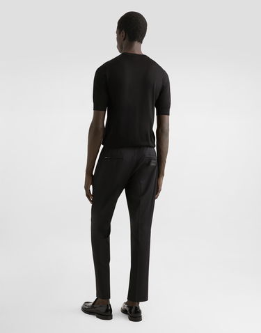 Džemper Dolce & Gabbana Dolce & Gabbana Silk Round-Neck Sweater with DG Embroidery Crna | GXX03ZJBSK3N0000, 2