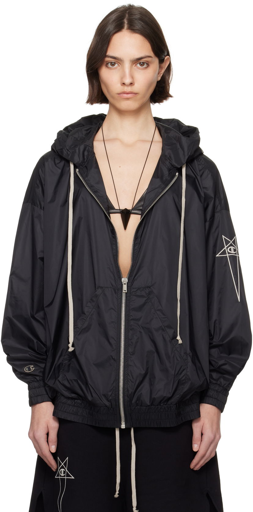 Vjetrovka Rick Owens Rick Owens Champion Edition Jumbo Jason's Hoodie Crna | CW01E1661 CHNY