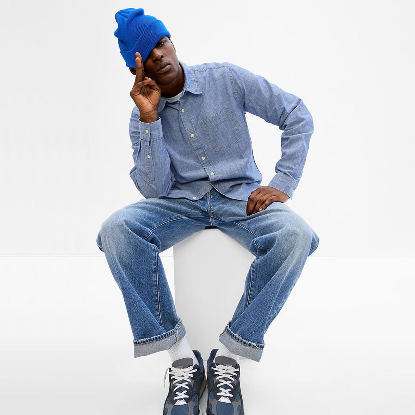 Košulja GAP Chambray Shirt Dark Wash Plava | 543056-01