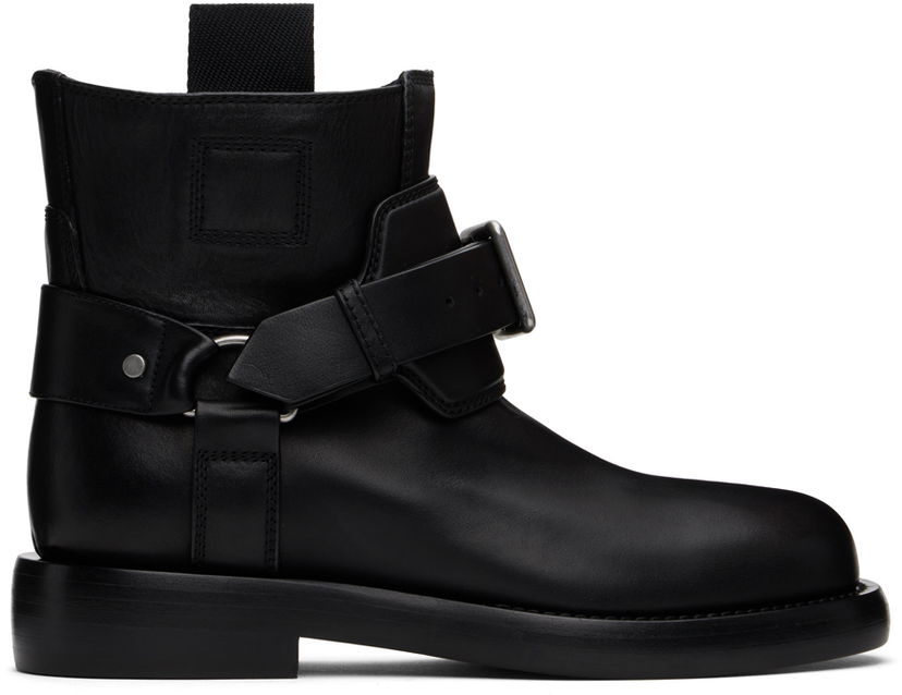 Odjeća Burberry Burberry Leather Cobble Boots Crna | 8101287