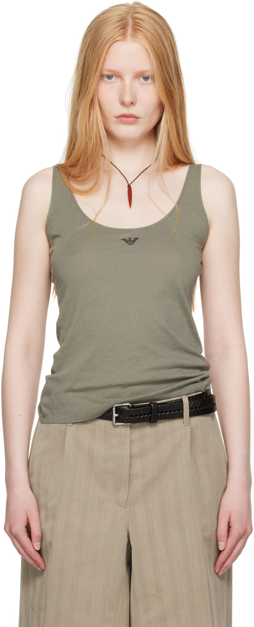 Majica bez rukava OUR LEGACY Emporio Armani Rivera Tank Top Zelena | WS2256RG