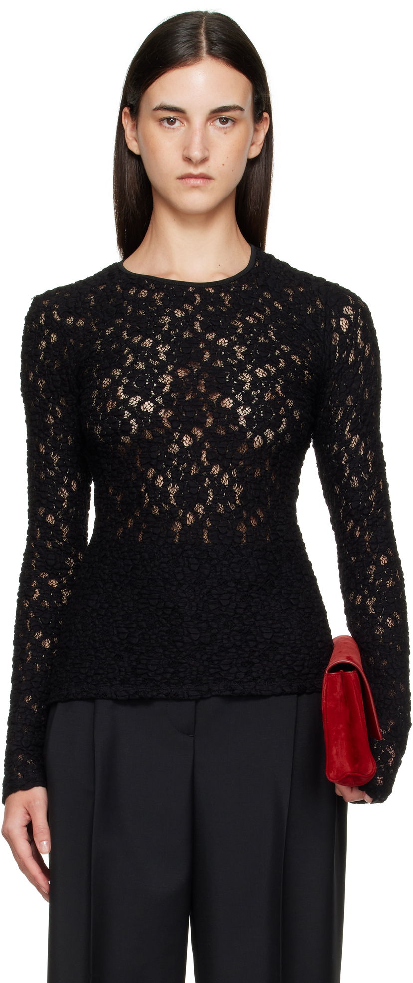 Majica kratkih rukava Max Mara Max Mara Gennaio Lace Top Crna | 2526946041600