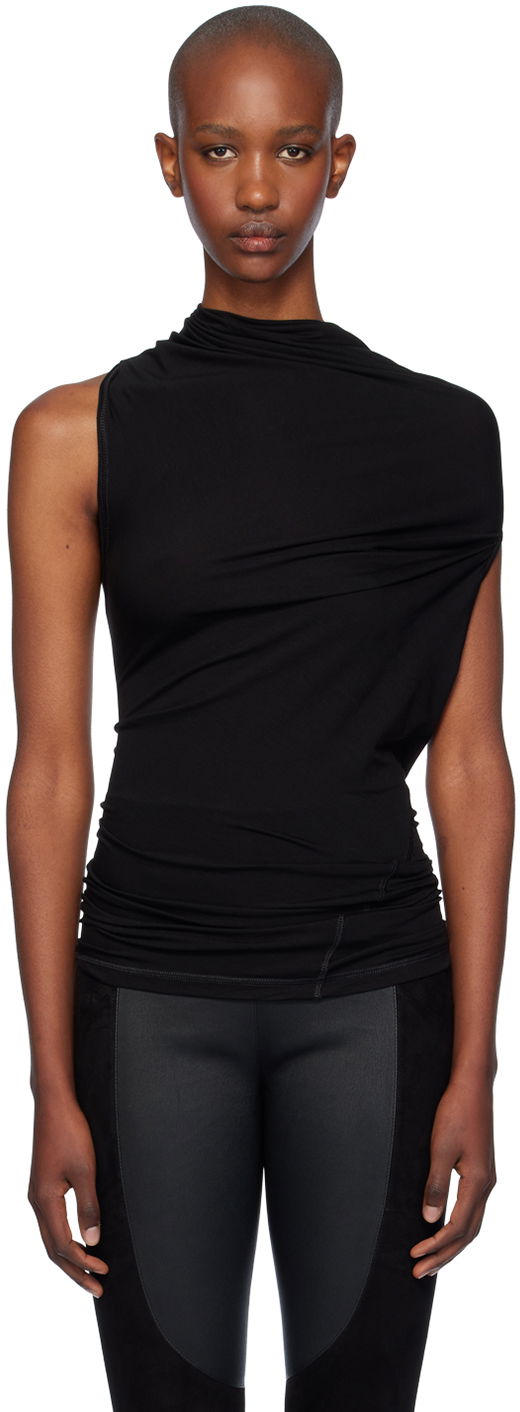 Majica bez rukava Helmut Lang Helmut Lang Sleeveless Draped Top Crna | O07HW507