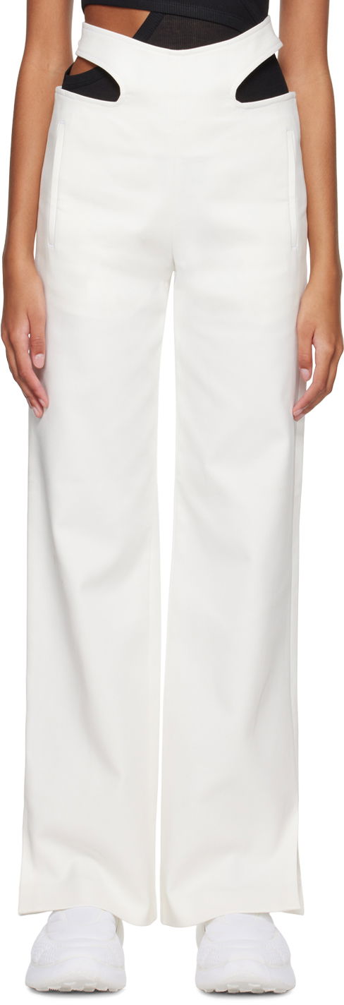 Hlače Dion Lee Dion Lee Y-Front Buckle Trousers Bijela | C2099R23