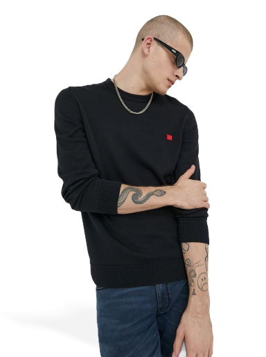 Džemper BOSS Cotton Sweater Crna | 50475083