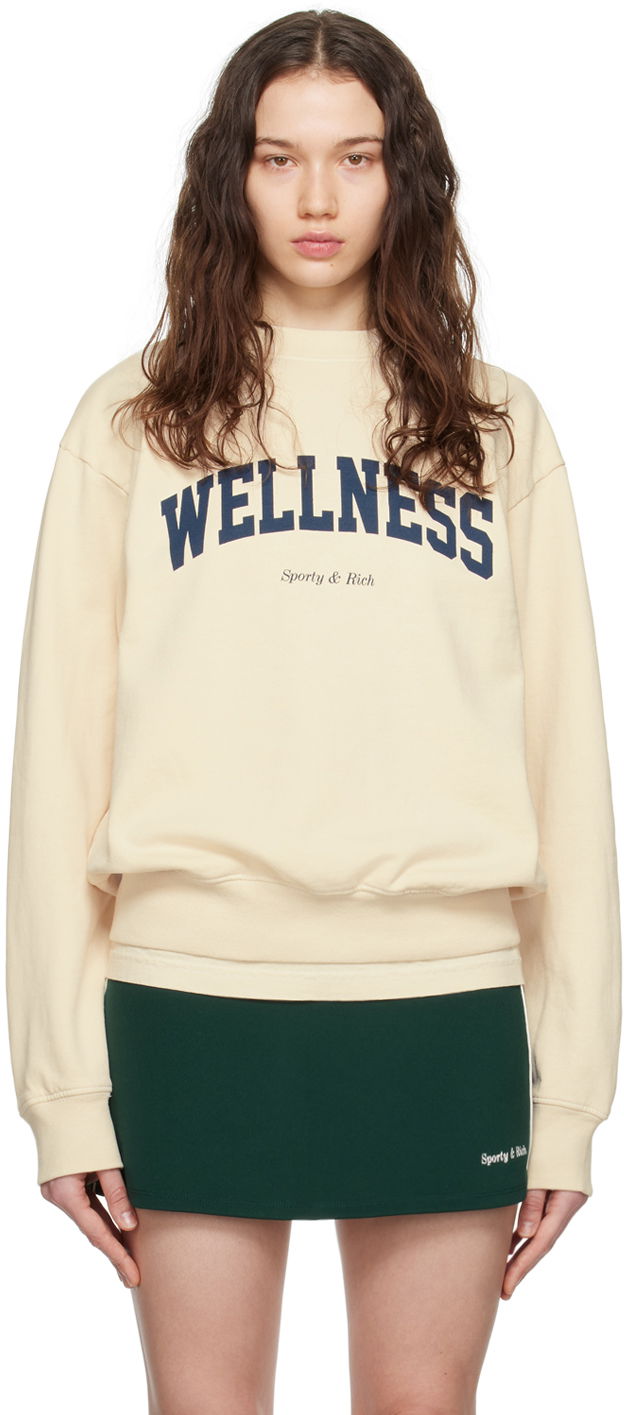 Dukserice Sporty & Rich 'Wellness' Sweatshirt Bež | CRAW2366CR