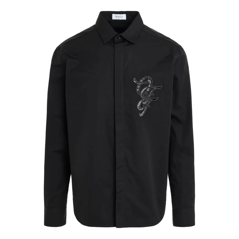 Košulja Off-White Nature Lover Heavy Cotton Shirt Crna | OMGE040S24FAB0041010
