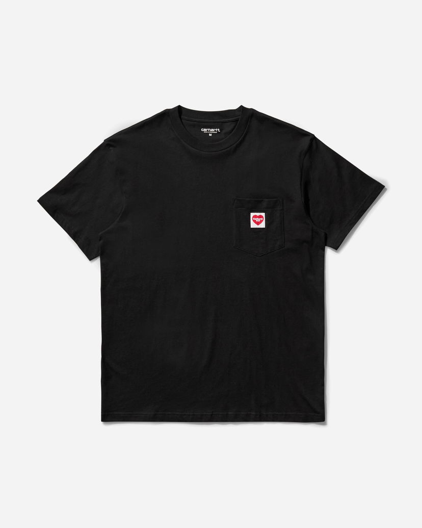 Majica kratkih rukava Carhartt WIP Pocket Heart T-Shirt Crna | I032128 1V2XX