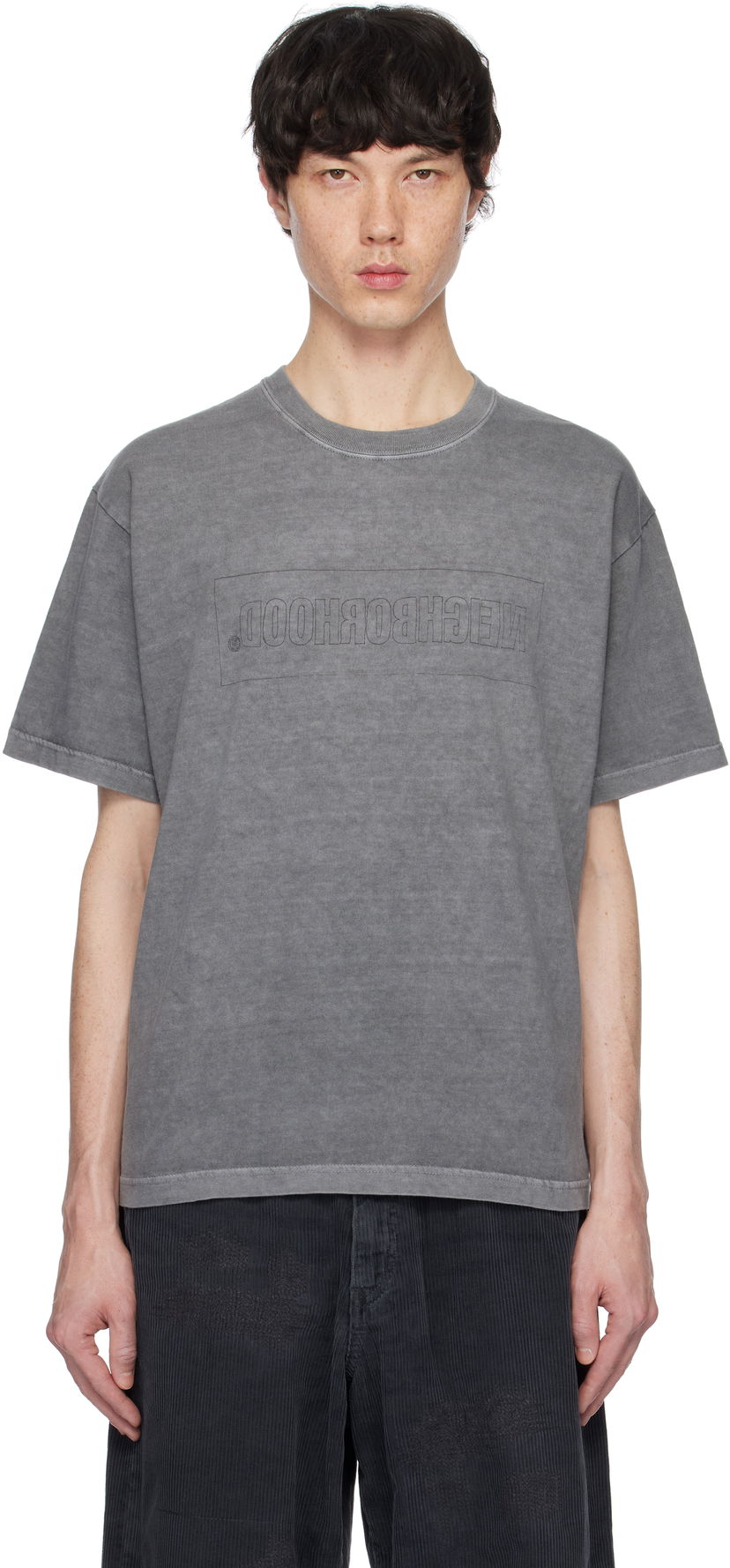 Majica kratkih rukava Neighborhood Mirrored Logo Graphic T-shirt Siva | 242PCNH-ST19