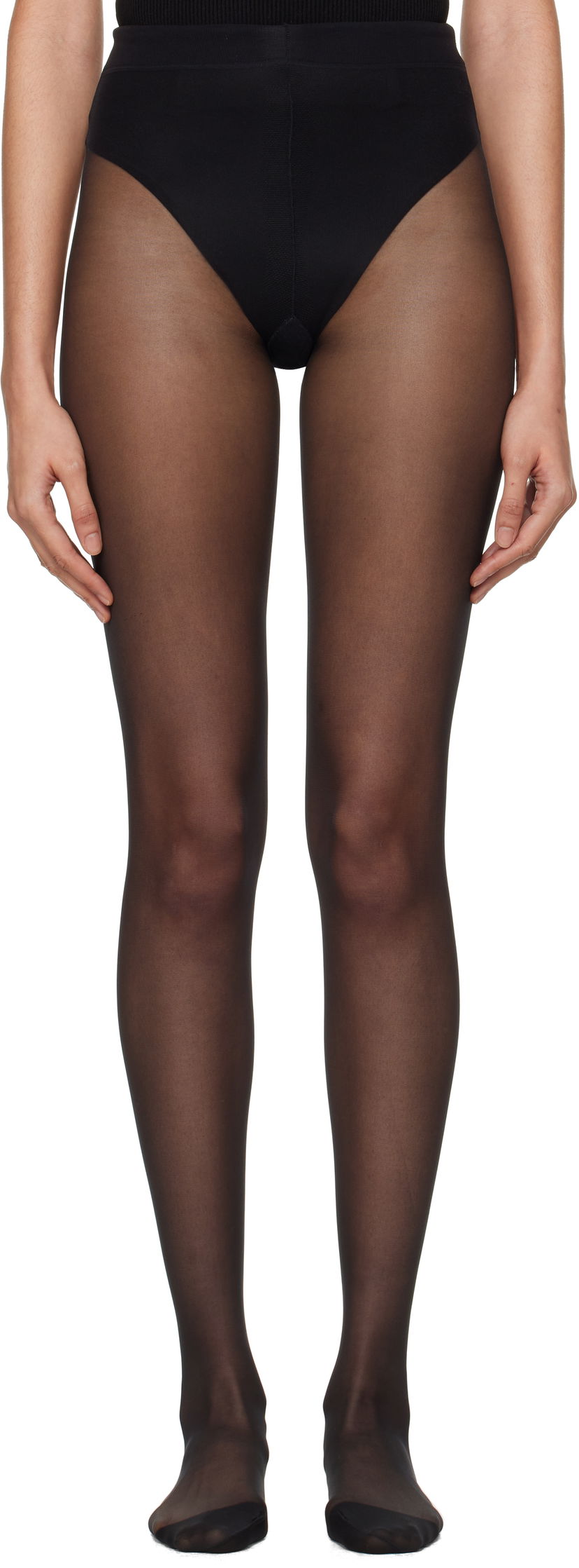 Čarape Dolce & Gabbana Sheer Tights With Logo Crna | O4A33T ON02S