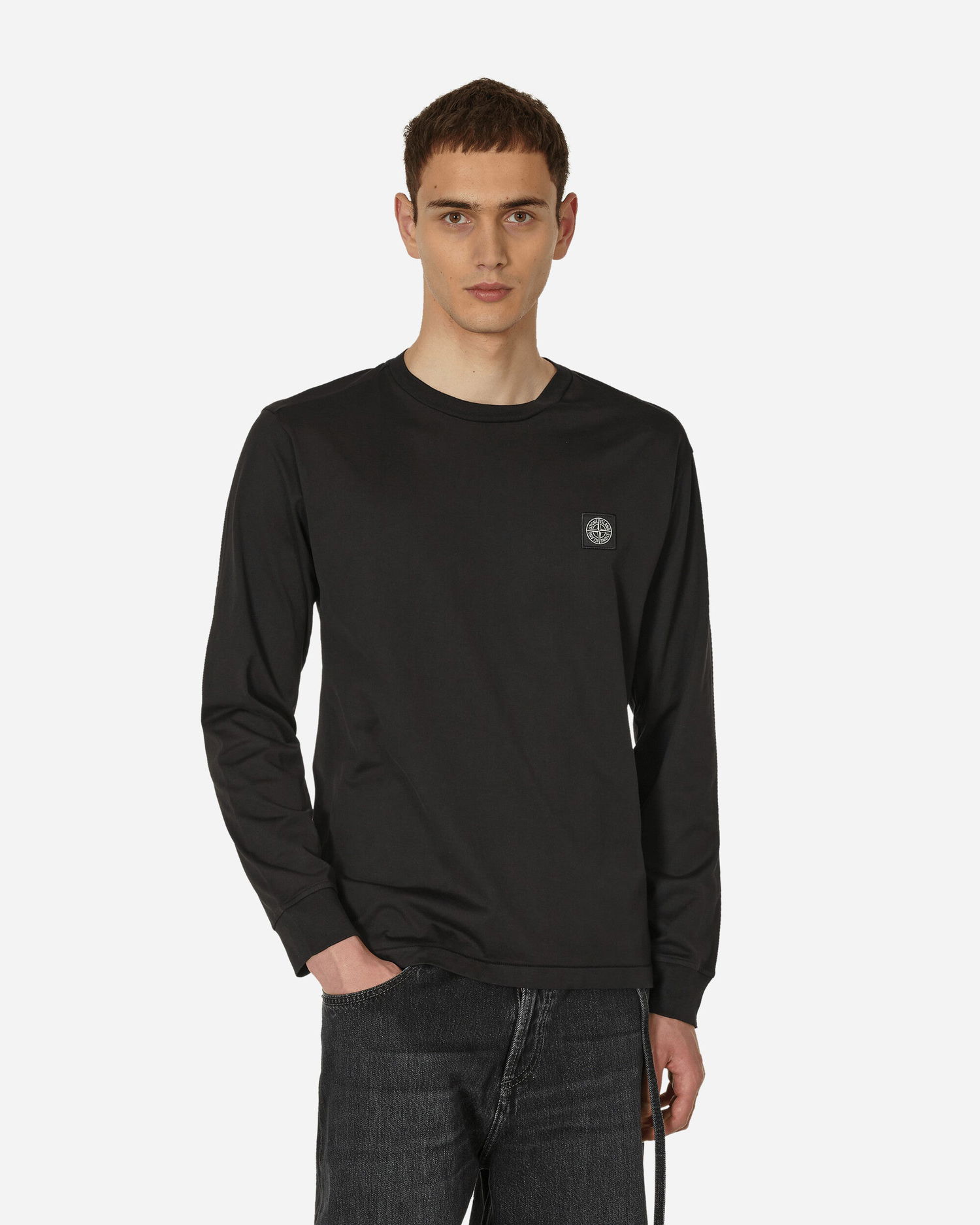 Majica kratkih rukava Stone Island Garment Dyed Logo Crna | 791522713 A0029, 1