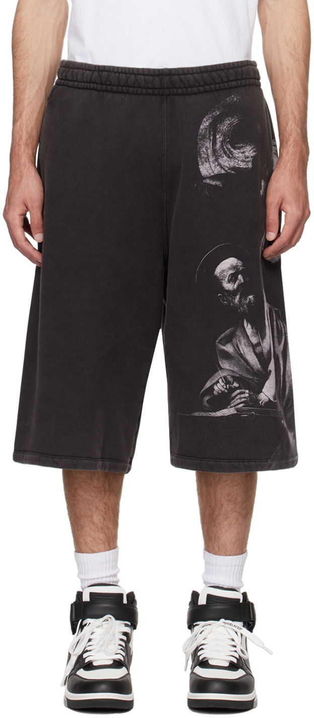 Kratke hlače Off-White Gray S.Matthew Shorts Crna | OMCI016C99FLE0011077