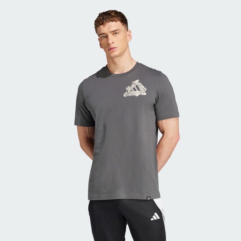 Majica kratkih rukava adidas Performance Football Kicks Graphic Tee Siva | JD8211