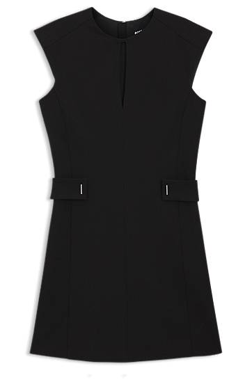 Haljina BOSS Belted Shift Dress Crna | 50543277