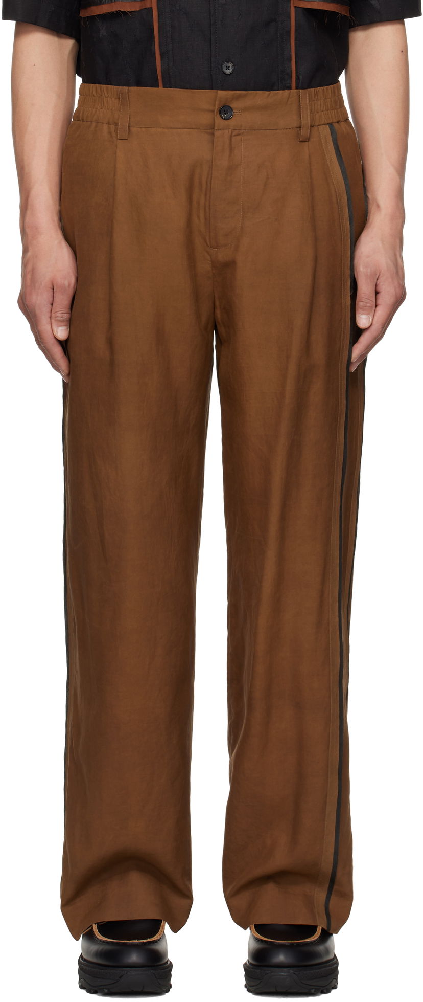 Hlače Feng Chen Wang Feng Chen Wang Silk Trousers Smeđa | FENG19TR16